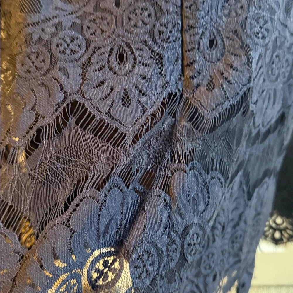 BB Dakota Elegant Dark Blue Lined Lace Dress-4
